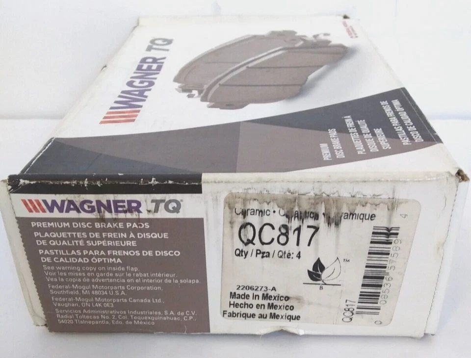Pastillas de freno delanteras de cerámica Wagner TQ QC817 para 05 10 Scion TC 00 05 Toyota Celica Foto 2 de 4