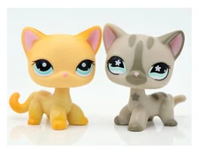 Mini Pet Shop LPS Shorthair Cat 2Pc Cute Toy for Kid Gift Figures Desk Ornaments