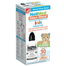 NeilMed Pediatric Saline Sinus Nasal Rinse Starter Kit Soothing Gentle 30 Count