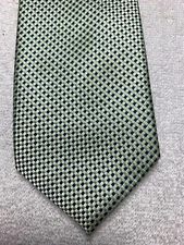 BERGAMO NEW YORK MENS TIE GREEN BLACK WHITE 3.25 X 59