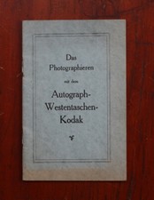 KODAK AUSTRIA VEST POCKET KODAK AUTOGRAPHIC INSTRUCTION BOOK/cks/211697