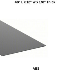1/8" Thick ABS Plastic Sheet 48" L x 12" W Opaque Black