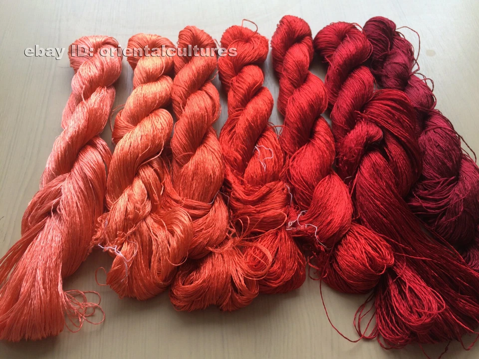 7bundle 100%real natural mulberry silk,hand-dyed su embroidery silk floss/thread - Image 4 of 4