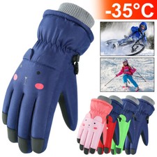 Waterproof Gloves Winter Warm Windproof Ski Children Boys Girls Outdoor Gloves