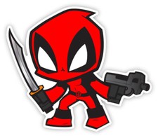 Deadpool Cartoon Sticker laptop wall car phone Kids