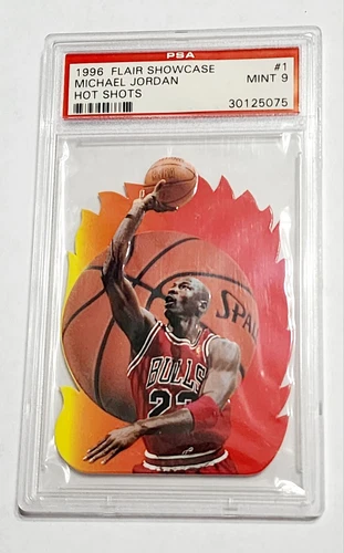 1996-97 Flair Showcase HOT SHOTS ☄️ 1 OF 1 ☄️ Missing FOIL PSA 9 MICHAEL JORDAN