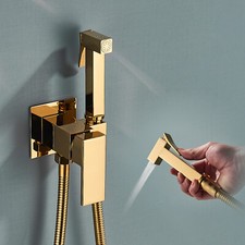 GOLD Brass Bathroom Sink Bath Filler Tap Shower Mixer Taps with Hand Held UK