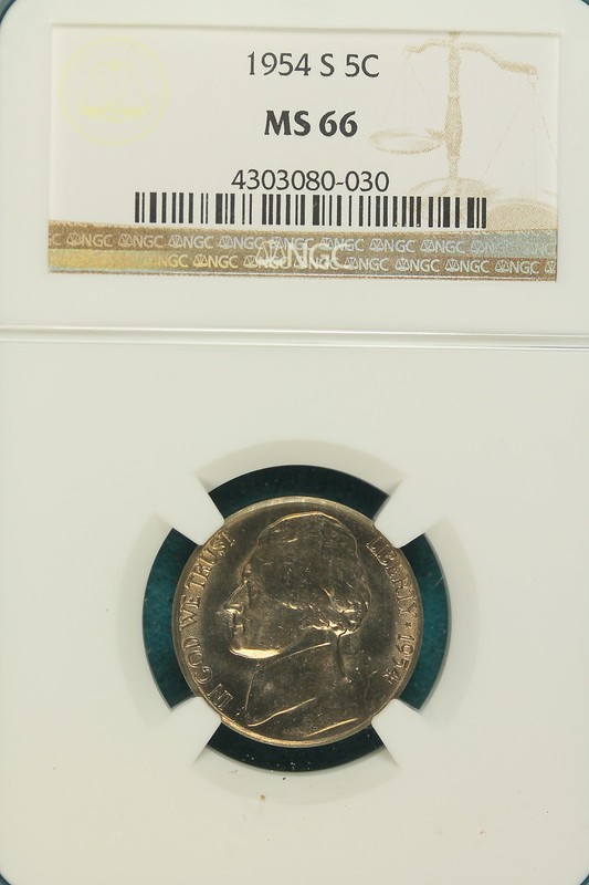 1954-S NGC MS66 Jefferson Nickel!! #B49599