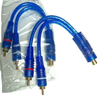 2Stück RCA Cinch Splitter Y Adapter Verteiler Kabel 2 Stecker Buchse chinch HiFi