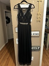 Women’s BCX Black Floral Dress Lace With Sequins Size 5