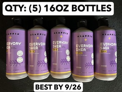 5-pack lot Alaffia 16 OZ Shampoo  EveryDay Shea Butter Sulfate free coconut oil