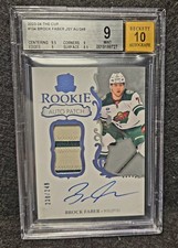 2023 UPPER DECK THE CUP #104 BROCK FABER ROOKIE PATCH AUTO RC /249 BGS 9