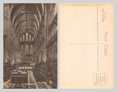 Alte Postkarte - Chor, Ely Kathedrale - UNBESPIELT