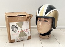 Kangol Meteor Vintage Motorcycle Helmet Open Face Black/Gold Size 3 59cm Used