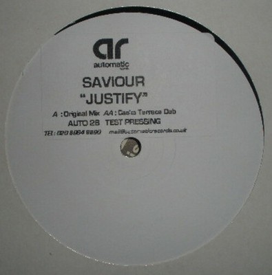 Saviour - Justify - UK Promo 12'' Vinyl - 2001 - Automatic