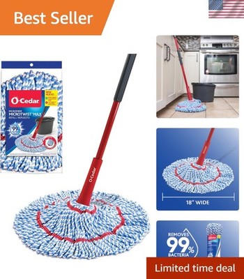 Microfiber Twist Mop with Extra Refill Large 18 Inch Hand-Free Wringing