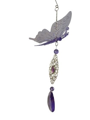 22504 - BUY ONE GET ONE FREE 12'' Purple Butterfly Windcharm |G-8|