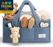 Baby Diaper Caddy Organizer with Handle, Boy  Girl Shower Gift Basket, Portable