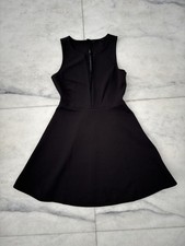 Forever 21 Dress Mini Black A Line Lace Mesh Neck Sleeveless Womens M Cocktail