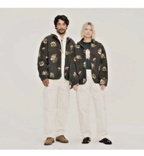 Woolrich X Target Unisex Floral Fleece Zip Jacket 2XL NWT Olive Green