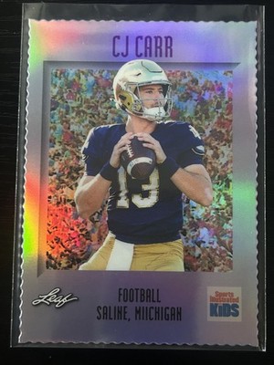 CJ Carr 2025 Leaf Sports Illustrated For Kids Notre Dame Rookie