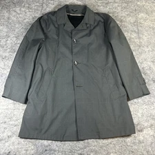 Vintage Inca The Falcon Boston Mens M Gray 100% Alpaca Pile Trench Coat Jacket