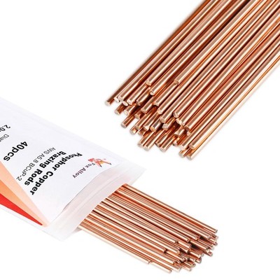 Fox Alloy 40pcs Phos Copper Brazing Rods BCuP-2 1/2 LB Diameter 5/64'' Air...