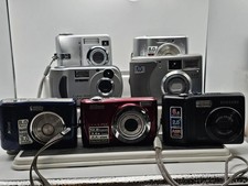 Assorted Compact Digital Camera Lot of 7 For Parts Or Repair Sony Nikon Kodak