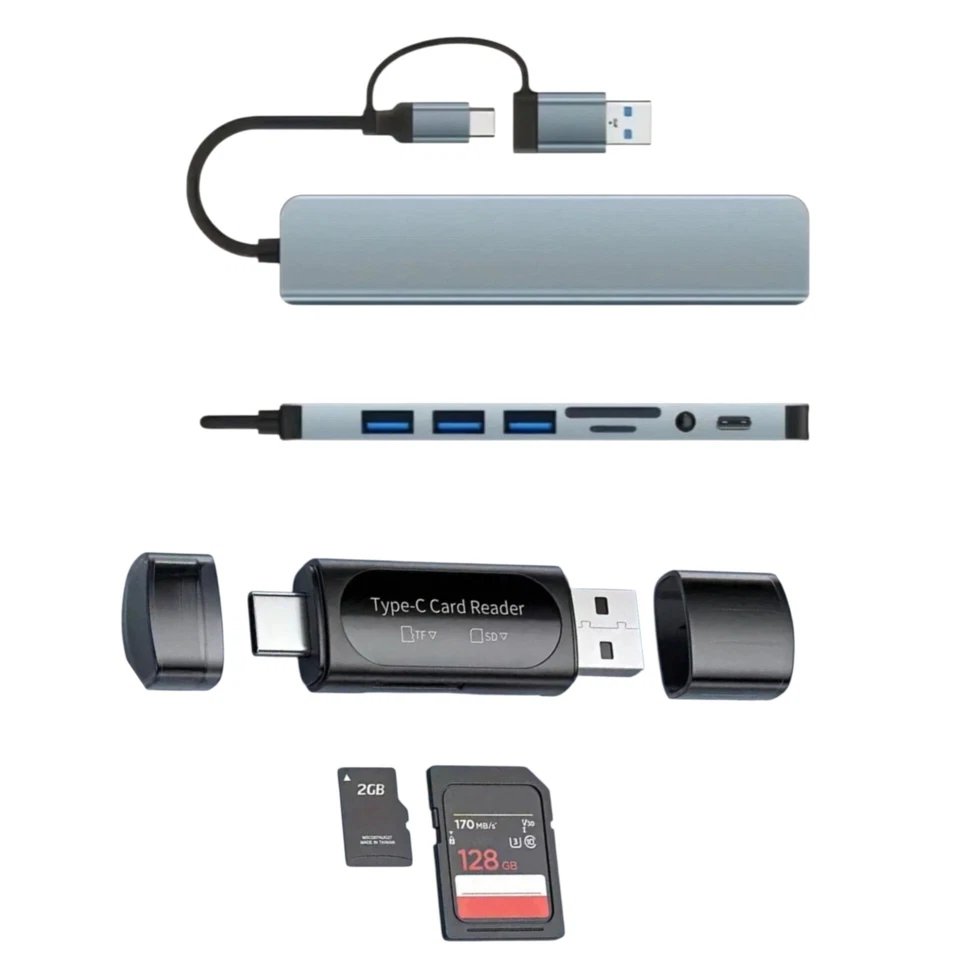 SD/Micro SD Card Reader Micro USB SD Card Adapter and USB to SD Memory Card Read - Image 3 of 4