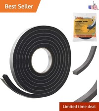 Durable 10ft Black Sponge Rubber Foam Tape - Ideal for Home and Automotive Use