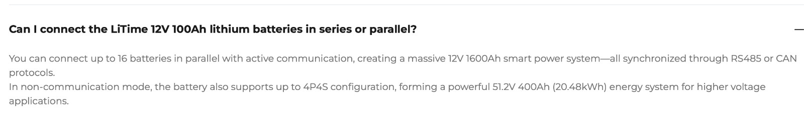 LiTime 12V 100Ah Smart ComFlex Battery with Bluetooth & Victron Communication