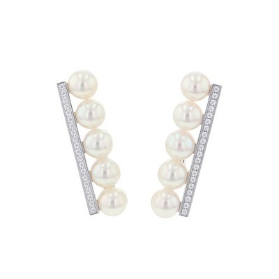 Tasaki Balance Plus Diamant Pavé Ohrring 18K Weißgold E-3913-18KWG
