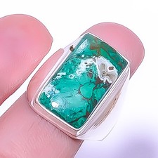 Cuprite Chrysocolla - Africa 925 Sterling Silver Solitaire Ring s.9 R11 A396