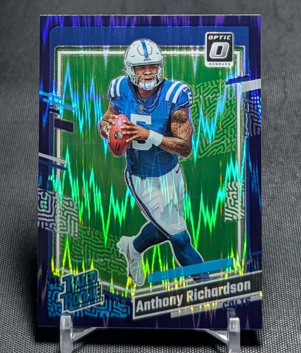 Anthony Richardson Purple Shock Prizm Rated Rookie 2023 Donruss Optic #247 Colts