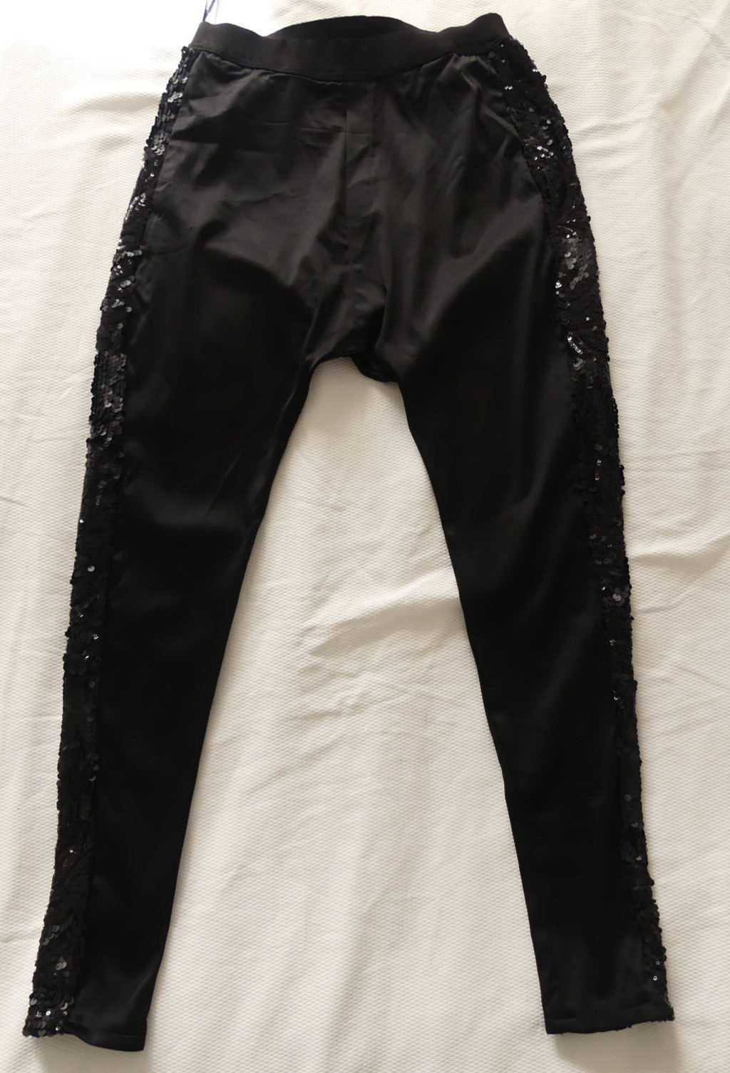 EMPIRE ROSE Black Luxe Harem Pants XS Aus 6 Sequin Slim Fit with Pockets Embellished Details