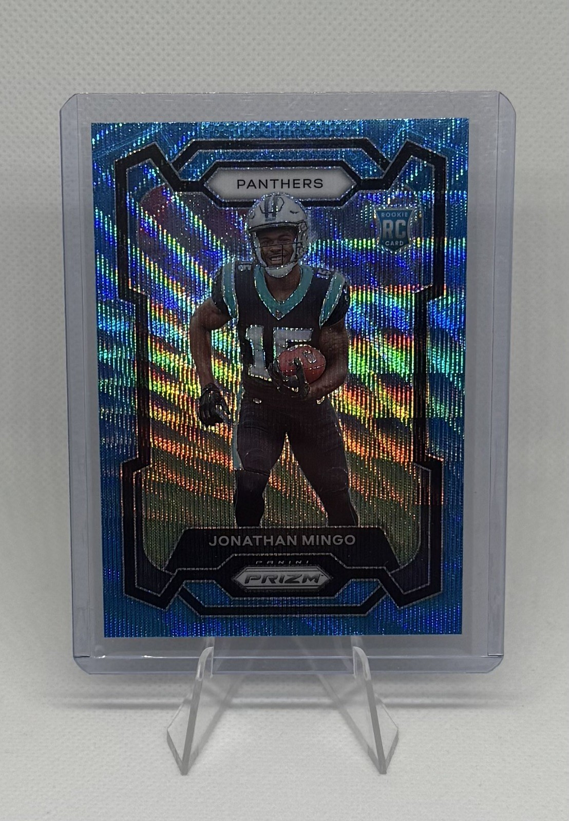 2023 Panini Prizm Rookies Blue Wave Prizm /199 Jonathan Mingo #312 Rookie RC