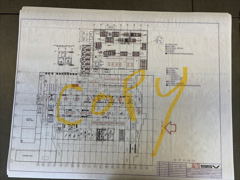 Ford GT 2005-2006 Supercar SSV Build Plant Floor Plan Blueprint Drawing