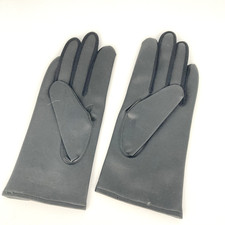 Vintage Ladies Black Faux Leather Gloves One Size Made in Japan