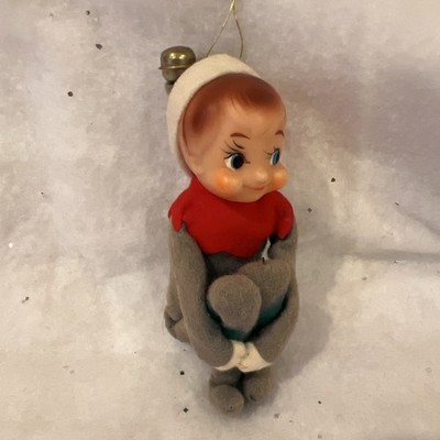 Vintage Christmas Faded Green Knee Hugger Elf Pixie Made In Japan Tag On Back