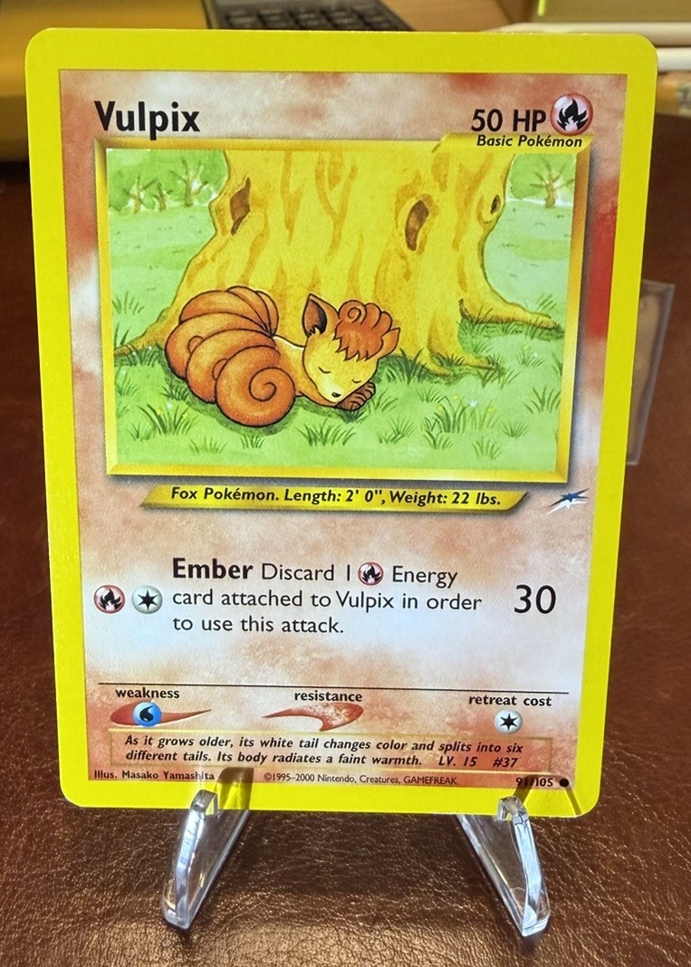 Pokémon TCG Vulpix Neo Destiny Card 91/105 Common MP