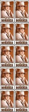 Dan Blocker Bonanza TV Westerns Vignette Mint Stamp Strip of 10 #4