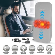 Full Back Massager W/ Rolling Kneading Nodes Soothing Heating For Upper Lower