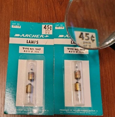 NOS Vintage Archer Lamps #1847 6.3v @ .15A  (272-1115) 2 Packages (4 Bulbs)