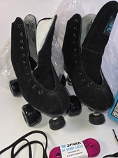 Open Box Sure-Grip Boardwalk Black Suede Roller Skates US 7 EU 40 w/ Laces USA