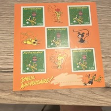 France Bloc-feuillet timbres Anniversaire Joyeux anniversaire 5x0,50€