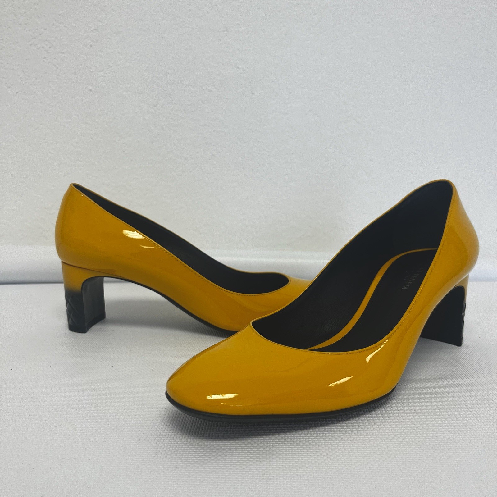 BRAND NEW Bottega Veneta Leather Patent Isabella Sunset Block Heels pumps 36 1/2 thumbnail 2