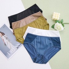 3 Pack 100 Mulberry Silk Women Briefs Thin Middle Rise Panties Underwear TA015