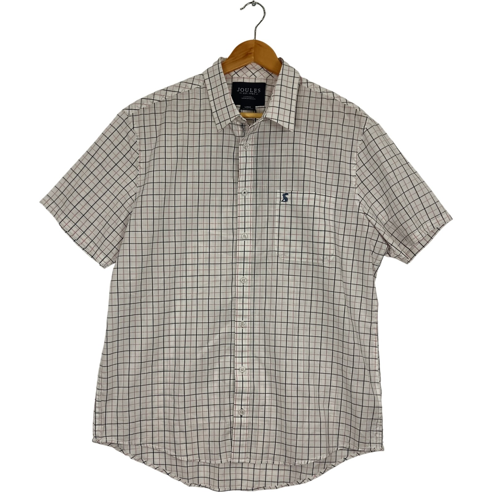 Joules Shirt L Multicolour 100% Cotton Check Short Sleeve BNWT Menswear Preloved