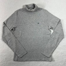 Lacoste Women's Gray Cotton Turtleneck Long Sleeve Top US Size L EU/10 VTG NWT
