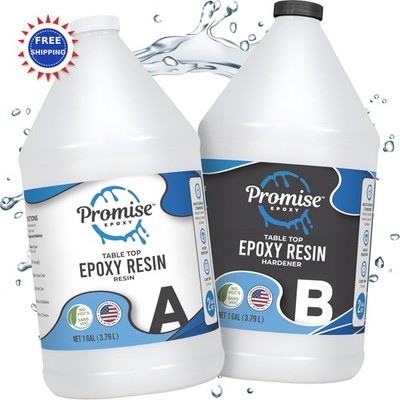 Promise Epoxy Resin Kit 2 G Crystal Clear Self Leveling Food Safe Table Top